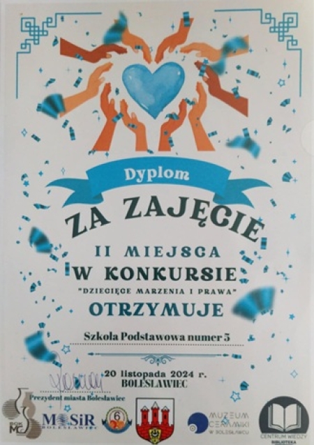II MIEJSCE W KONKURSIE DLA NASZEJ SZKOŁY !